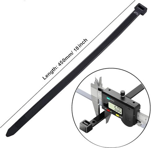 24 inch zip ties heavy duty outdoor use 100 pcs long zip ties black cable ties wraps large plastic tie uv resistant 120 lbs Tensile Strength in Saudi Arabia