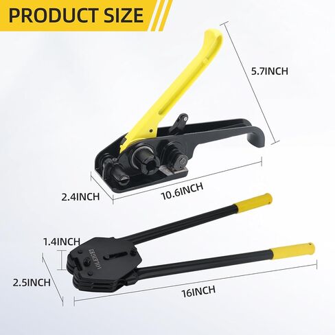 Banding Strapping Kit, 5/8" x 1000’ Heavy Duty Pallet Strapping Kit >1500lbs Tensile Strength, Includes Banding Tool Tensioner & Sealer, 200 Metal Seals, Corner Protectors & Dispenser Box in Kuwait