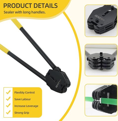 Banding Strapping Kit, 5/8" x 1000’ Heavy Duty Pallet Strapping Kit >1500lbs Tensile Strength, Includes Banding Tool Tensioner & Sealer, 200 Metal Seals, Corner Protectors & Dispenser Box in Kuwait