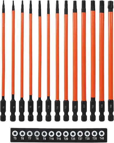 13 Pcs Impact Driver Bit Set Magnetic Long Drill Bit Set 3.93'' Screwdriver Bits with 1/4" Hex Shank, T25 Torx Bits for Impact Driver in Kuwait