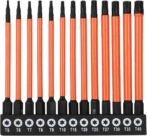 13 Pcs Impact Driver Bit Set Magnetic Long Drill Bit Set 3.93'' Screwdriver Bits with 1/4" Hex Shank, T25 Torx Bits for Impact Driver in Saudi Arabia