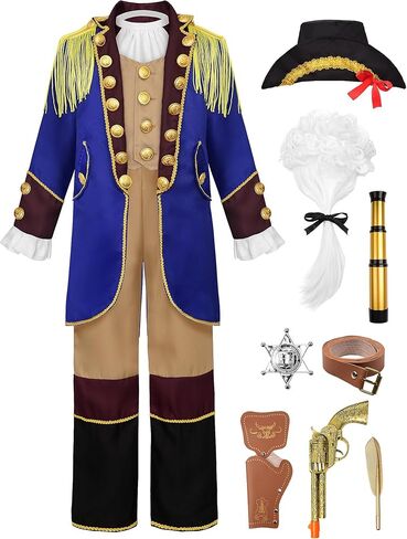 JerrisApparel Boys Colonial Costume George Washington Hamilton Outfit Revolutionary War Halloween in Saudi Arabia