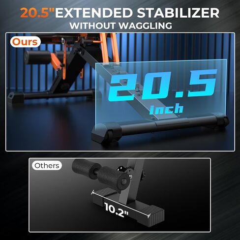 Adjustable Weight Bench, Foldable Incline Decline Flat Workout Bench Press with Extended Backrest, 80x40MM Heavy-Duty Steel Dumbbell Bench for Home Gym Full Body Strength Training in Saudi Arabia