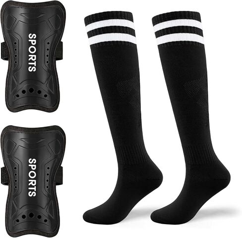 Kids Soccer Shin Guards with Socks Set - Youth Shin Pads for Boys Girls Ages 3-5 5-10 10-15, Lightweight EVA Foam Soccer Protective Gear for Toddler Teens Training in Saudi Arabia
