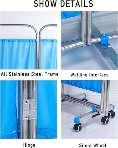 3/4/5 Pieces Folding Screen,304 Stainless 6 Feet Tall Steel Adult Room Divider,for Hospital Clinic Home(4piece) in Saudi Arabia
