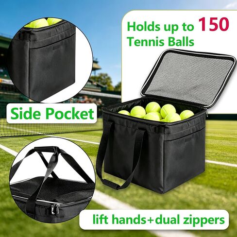 Tennis Ball Bag with Sturdy Bottom, tennis ball,Pickleball, Baseball, Lacrosse & Table Tennis, Teaching, Ball Picking & Organizing (Holds 150 Tennis Balls or 100 Pickleballs) in Kuwait