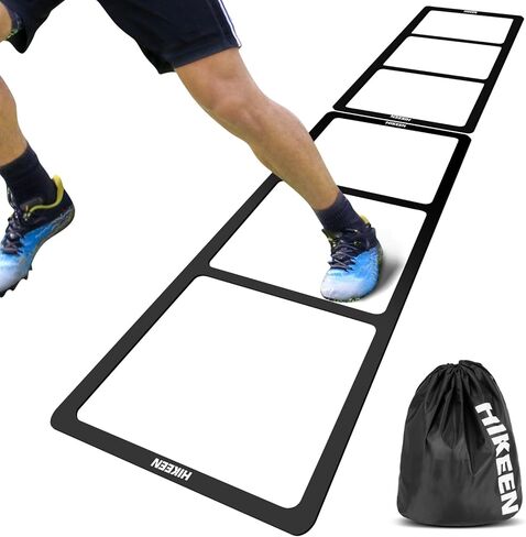 سلم سريع من Hikeen Agility لكرة القدم وكرة السلة - سلم تدريب مطاطي متين لألعاب القدم مع حقيبة حمل، بدون تجميع، معدات تدريب كرة القدم المحمولة وغير القابلة للانزلاق in Kuwait