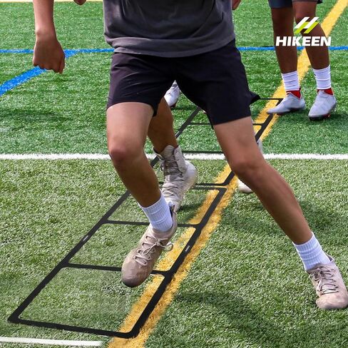 سلم سريع من Hikeen Agility لكرة القدم وكرة السلة - سلم تدريب مطاطي متين لألعاب القدم مع حقيبة حمل، بدون تجميع، معدات تدريب كرة القدم المحمولة وغير القابلة للانزلاق in Kuwait