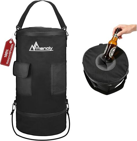 MENOLY Boat Trash Can, 100% Odor & Leak Prooft, 900D Oxford Cloth Waterproof Portable Trash Can，Reusable Trash Bag, Garbage Bag Snaps Inside, Pontoon Boat Accessories Storage Fishing, Sandbar, Camping in Kuwait