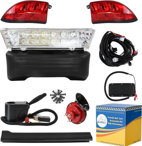 Golf Cart Light Kit for Club Car Precedent 2004-up Gas and Electric Golf Carts, 12V Street Legal Headlight Tail Light Kit with Turn Signal Switch, Horn Button, Hazard Flasher and Brake Pad in Kuwait