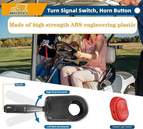 Golf Cart Light Kit for Club Car Precedent 2004-up Gas and Electric Golf Carts, 12V Street Legal Headlight Tail Light Kit with Turn Signal Switch, Horn Button, Hazard Flasher and Brake Pad in Kuwait