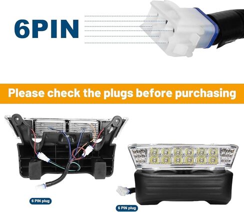 Golf Cart Light Kit for Club Car Precedent 2004-up Gas and Electric Golf Carts, 12V Street Legal Headlight Tail Light Kit with Turn Signal Switch, Horn Button, Hazard Flasher and Brake Pad in Kuwait