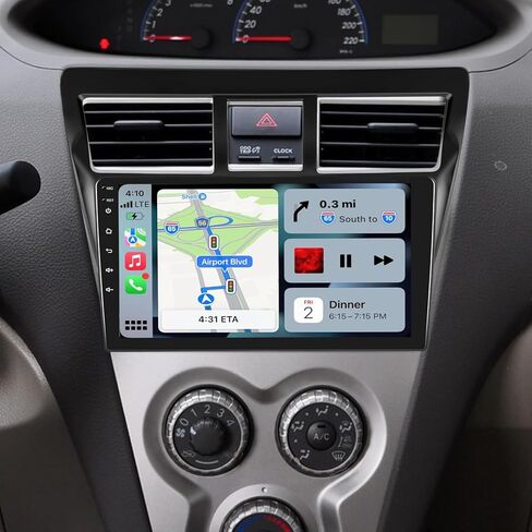 9 بوصة Android 13 اللاسلكية Carplay Android Auto Car Radio Toyota Vios Yaris 2007-2012 ، 2+32g شاشة تعمل باللمس المزدوج Din Din Car Stereo مع WiFi Bluetooth FM RDS GPS Navigation DSP SWC+كاميرا احتياطية in Kuwait