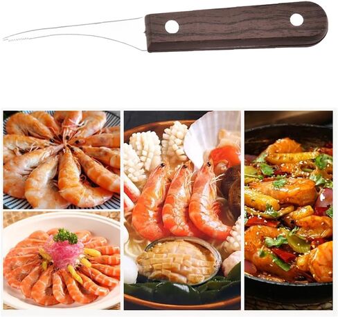 2 Pcs Stainless Steel Shrimp Deveiner Tool, Serrated Shrimp Peeler Shrimp Cleaner Knife for Home Kitchen in Kuwait