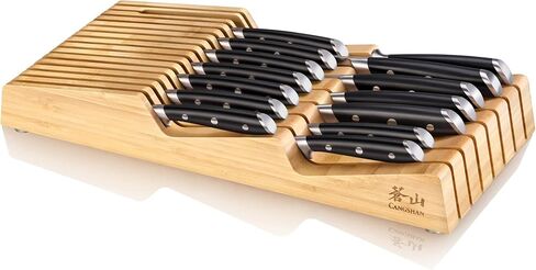 Cangshan ALPS Series 502810 German Steel Forged 15-Piece In-Drawer Knife Set with Bamboo Tray, (Black) in Kuwait