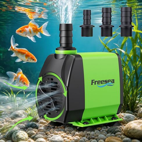 مضخة مياه غاطسة نافورة FREESEA: مضخة حوض السمك فائقة الهدوء 800GPH 45 وات قابلة للتعديل مع 3 فوهات بارتفاع 10 أقدام للبركة الصغيرة | حوض السمك | شلال | خارجي | الزراعة المائية in Kuwait