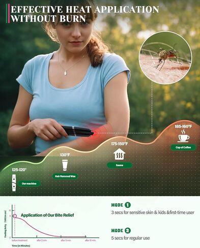 Bug Bite Itch Relief, 2-IN-1 Bug Bite Relief with Suction Tool and Heat Mosquito Itch Relief, Rechargeable Bug Bite Sucker and Fast Itch Relief from Bug and Mosquito Bites, Summer Outdoor Gadget in Kuwait