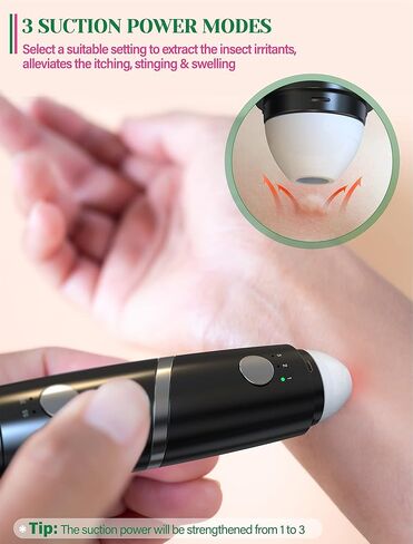 Bug Bite Itch Relief, 2-IN-1 Bug Bite Relief with Suction Tool and Heat Mosquito Itch Relief, Rechargeable Bug Bite Sucker and Fast Itch Relief from Bug and Mosquito Bites, Summer Outdoor Gadget in Kuwait