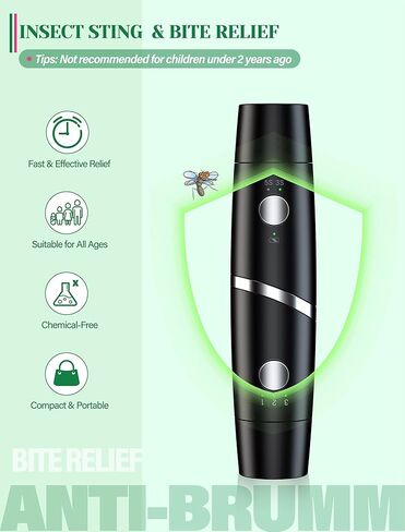 Bug Bite Itch Relief, 2-IN-1 Bug Bite Relief with Suction Tool and Heat Mosquito Itch Relief, Rechargeable Bug Bite Sucker and Fast Itch Relief from Bug and Mosquito Bites, Summer Outdoor Gadget in Kuwait