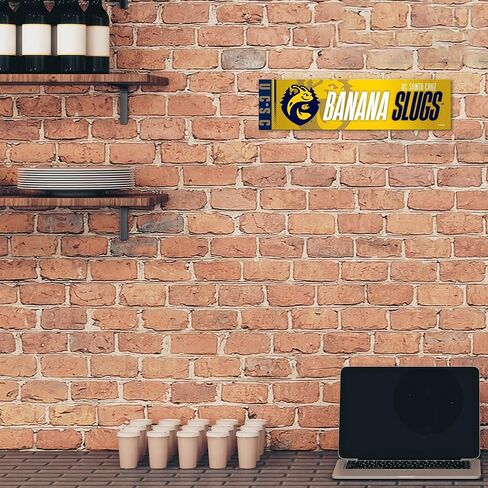 لافتة شارع معدنية قياسية من Rico Industries NCAA UC Santa Cruz Banana Slugs مقاس 4 بوصة × 15 بوصة ديكور منزلي - غرفة النوم - المكتب - كهف الرجل in Kuwait