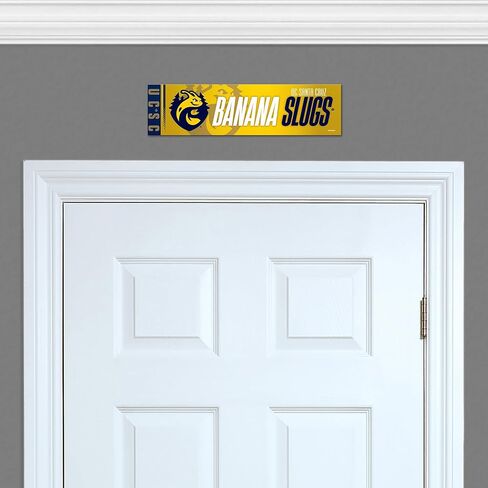 لافتة شارع معدنية قياسية من Rico Industries NCAA UC Santa Cruz Banana Slugs مقاس 4 بوصة × 15 بوصة ديكور منزلي - غرفة النوم - المكتب - كهف الرجل in Kuwait