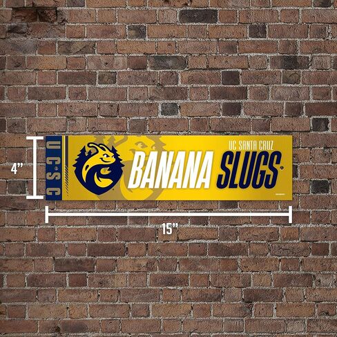لافتة شارع معدنية قياسية من Rico Industries NCAA UC Santa Cruz Banana Slugs مقاس 4 بوصة × 15 بوصة ديكور منزلي - غرفة النوم - المكتب - كهف الرجل in Kuwait