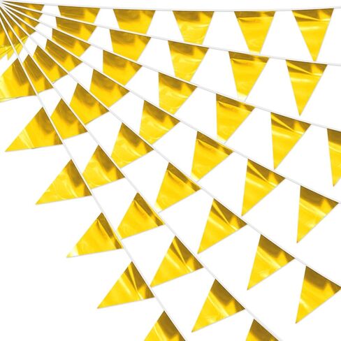 3P Black White Party Decorations - Metallic Fabric Triangle Pennant Banner Flags - Indoor/Outdoor Bunting Garland for Birthday, Wedding, Graduation & Theme Parties in Saudi Arabia