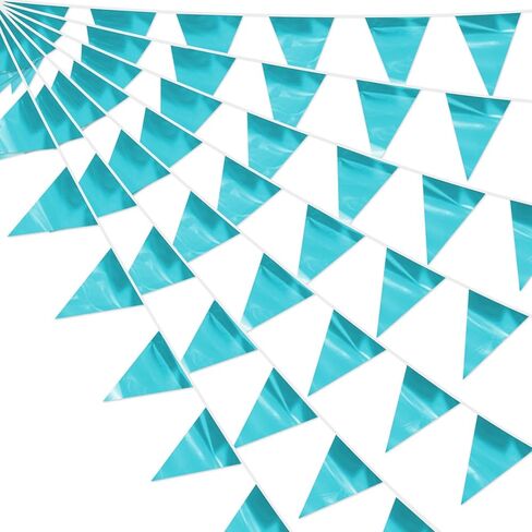 3P Black White Party Decorations - Metallic Fabric Triangle Pennant Banner Flags - Indoor/Outdoor Bunting Garland for Birthday, Wedding, Graduation & Theme Parties in Saudi Arabia