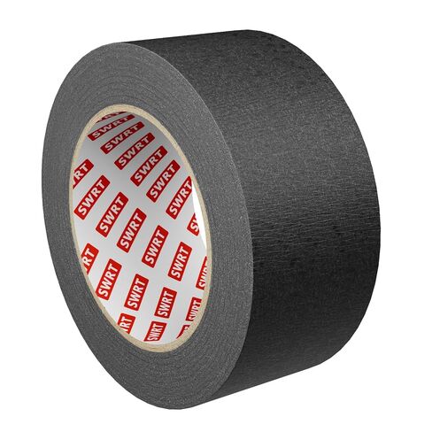 SWRT Black Masking Tape, Medium Adhesive Painters Tape 2 Inch Wide, Black Tape for Marking, Painting, Crafts & Workshop Use, Easy Tear, Clean Removal, 2 inch x 55 Yards in Kuwait