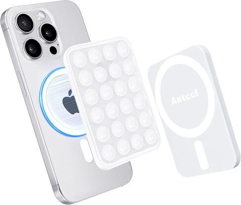 حامل هاتف الشفط المغناطيسي لحالة Magsafe ، حامل هاتف Silicone Grip Secure Mirror للاستحمام لـ iPhone 12/13/14/15/16 ، صورة شخصية/فيديو خالية من اليدين لـ Tiktok Creator/Influencer (أسود) in Kuwait