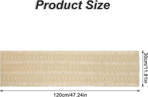 ElevateTech Burlap Boho Table Runner Farmhouse Rustic Table Runner Jute Macrame Woven Dining Kitchen Centerpiece Decor for Valentine's Day Easter Spring Table-Decoration, 12 × 47 Inch, Burlap Brown in Kuwait
