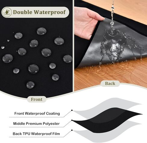 Wolkemer 2 Pieces Dual Waterproof Wipeable Table Runner, Black Farmhouse Runners Lightweight Fabric, Rustic Dresser Scarf for Kitchen Dining Table, Bedroom, Wedding, Party Decor (13x36 inch) in Saudi Arabia