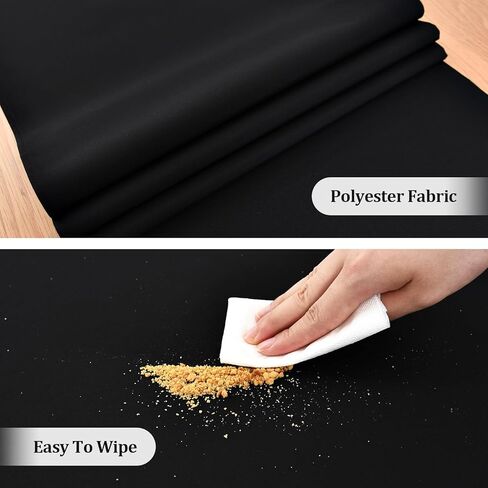 Wolkemer 2 Pieces Dual Waterproof Wipeable Table Runner, Black Farmhouse Runners Lightweight Fabric, Rustic Dresser Scarf for Kitchen Dining Table, Bedroom, Wedding, Party Decor (13x36 inch) in Saudi Arabia