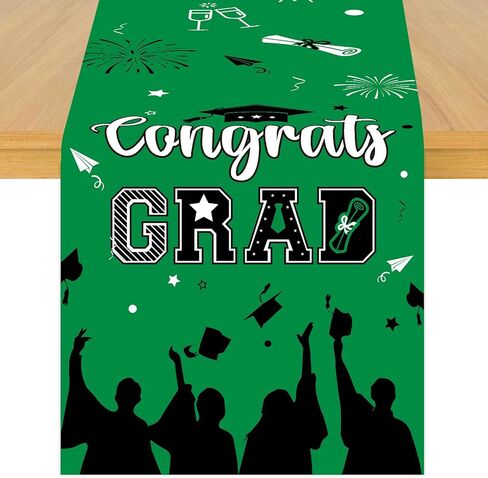 2026 Wildflower Graduation Table Runner, Flower Congrats Grad Linen Fabric Table Runner for Everyday Use 72 x 13 Inches Washable Table Cover for Indoor Outdoor Kitchen Dining Table Home Decor in Kuwait