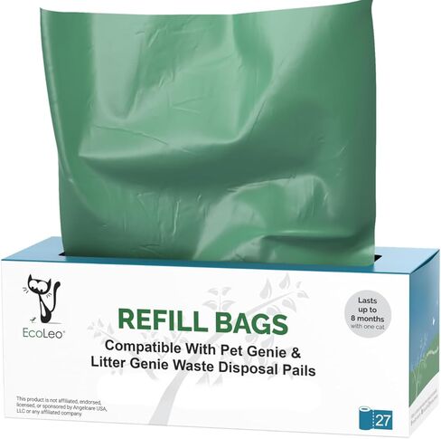 EcoLeo Refill Bags, Litter Genie Compatible, Compostable, Equals 4 1/2 Pack of Name Brand, Plastic-Free, Eco-Friendly, Litter Champ and Litter Locker Compatible in Saudi Arabia