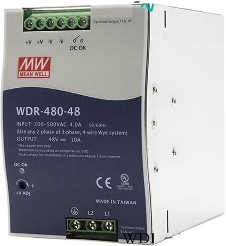 WDR-480-24 24V 20A 480W Single Output Industrial DIN Rail Power Supply Authentic in Kuwait
