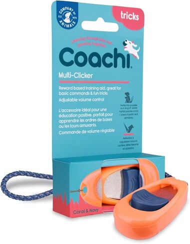 The Company of Animals Coachi Multi-Clicker, Dog Accessory, Volume Control with 3 Settings, Easy to Click, Adjustable Wrist Strap, Dog Clicker, for Dog Training, Including Sensitive Dogs and Puppies in Saudi Arabia
