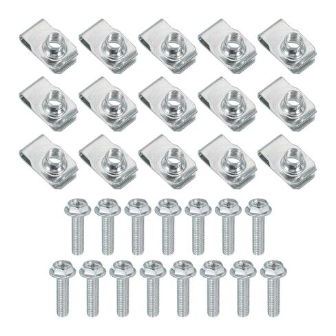 PATIKIL M5-0.8 Bolt and U-Nut، 15 قطعة من صامولة U مقذوف ومجموعة مسامير الجسم أدوات تثبيت للسيارات المعدنية والدراجات النارية in Kuwait