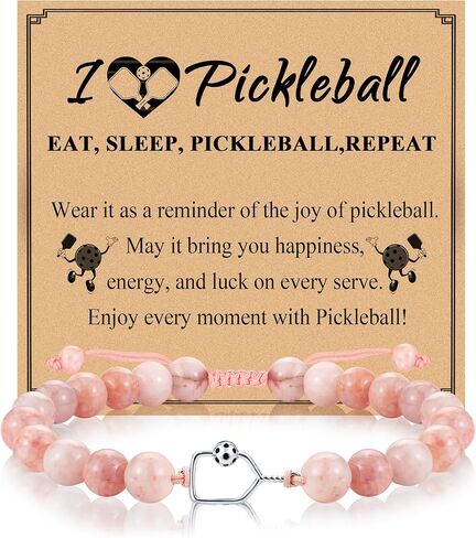 Sereney Pickleball Gifts for Women, Pickleball Bracelet Accessories Jewelry as Birthday Gifts for Picklebal Lovers, Pink Bracelet Pickle Ball Sports Giftts for Pickleballer Friend Wife Mom in Saudi Arabia