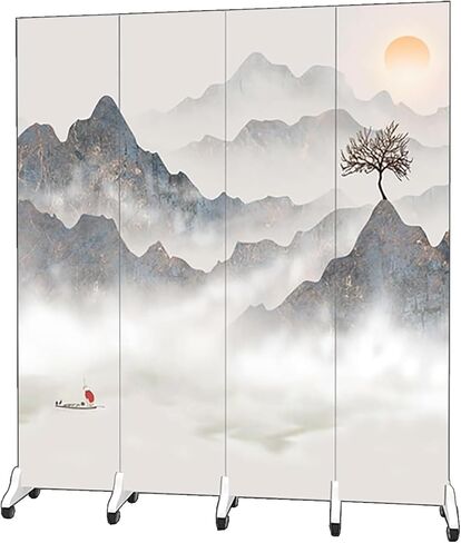 Room Divider ，Screen Room Divider， Waterproof Folding Screen with Wheels Free Movement W-Shaped Wall Divider(Tall 180cm(5.9ft),6 Panel) in Kuwait