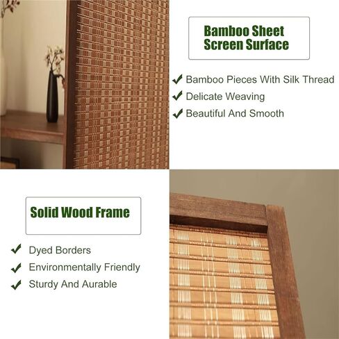Room Divider ，Screen Room Divider， Natural Hand-Woven Room Privacy Screens for Office/Home/Hotel(4 Panels,67in(170cm) H) in Saudi Arabia