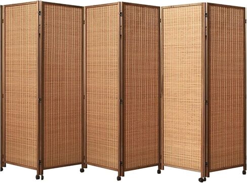 Room Divider ，Screen Room Divider， Natural Hand-Woven Room Privacy Screens for Office/Home/Hotel(4 Panels,67in(170cm) H) in Saudi Arabia