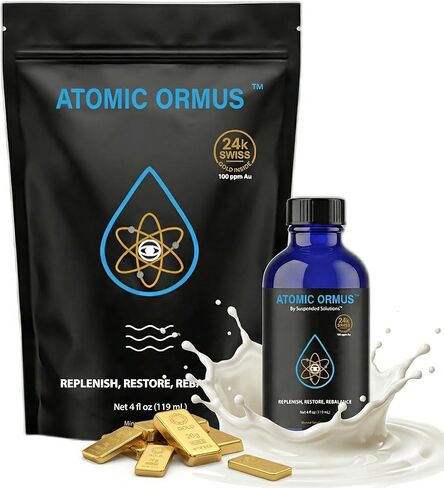 Liquid Monoatomic 24k Gold ORMUS – 4oz, 24k Gold Platinum Iridium ORMUS, Energetically Enhanced, Memory, Energy, Stamina & Vitality, Vegan Supplement in Kuwait