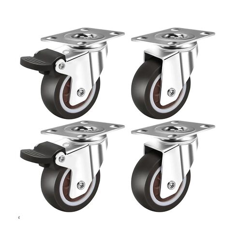 Universal Swivel Casters Heavy Duty Furniture Wheel Castor Silent Trolley Wheels 2inch 4Pcs(1 inch Combination) in Kuwait