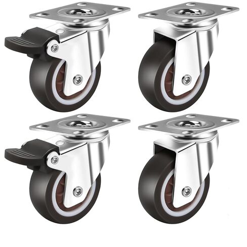 Universal Swivel Casters Heavy Duty Furniture Wheel Castor Silent Trolley Wheels 2inch 4Pcs(1 inch Combination) in Kuwait