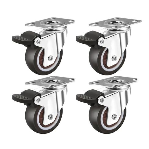 Universal Swivel Casters Heavy Duty Furniture Wheel Castor Silent Trolley Wheels 2inch 4Pcs(1 inch Combination) in Kuwait