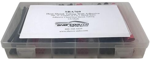 مجموعة متنوعة من أنابيب الانكماش الحراري المبطنة بالغراء من Sherco-Auto - 3/16 بوصة 1/4 بوصة 3/8 بوصة - عبوة من 100 قطعة - صنع في الولايات المتحدة الأمريكية in Kuwait