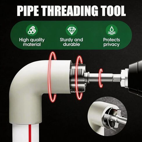 طقم خيط أنابيب PVC مكون من قطعتين، أداة قطع خيط الأنابيب 1/2 بوصة 3/4 بوصة - مجموعة خيوط داخلية وخارجية متكاملة، مثقاب كهربائي متوافق مع خيط بلاستيك PVC لإصلاح أنابيب المياه المنزلية in Kuwait