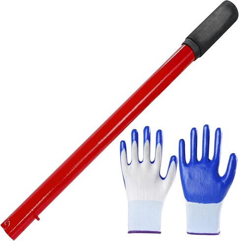 2 Ton Jack Handle Replacement, Horizontal Hydraulic Jack Handle Replacement Kit with Gloves, Anti-Slip Grip Steel Jack Lifting Handles for Most Vehicles, Car Accessories (Red) in Kuwait