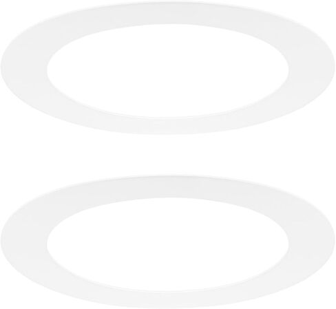 M METERXITY 2-Pack حلقات Goof لأضواء راحة مقاس 6 بوصات، 6.3 بوصة معرف 8.7 بوصة OD حلقة تقليم بلاستيكية متينة يمكن تركيبها باللون الأبيض غطاء حلقة تقليم للسقف يمكن النازل in Kuwait